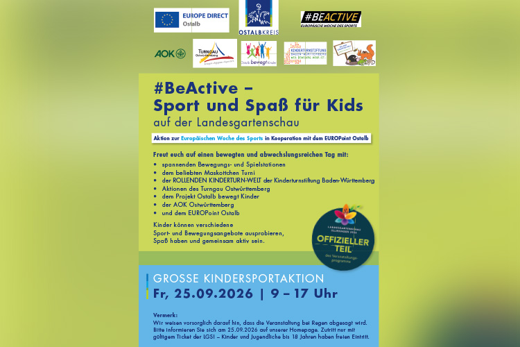 Kindersportaktion auf der Landesgartenschau Ellwangen – Europäische Woche des Sports #BeActive