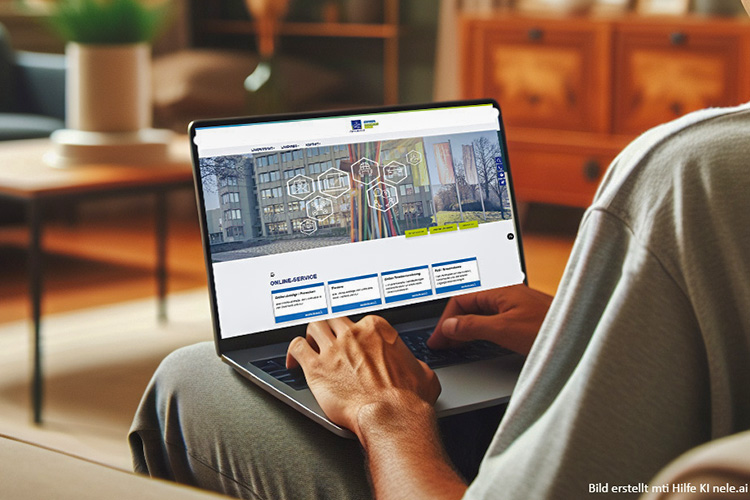 Screenshot des neuen Online-Service-Portals