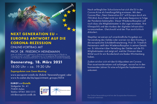 Next Generation EU - Europas Antwort auf die Corona-Rezession - Online-Veranstaltung des EUROPoint Ostalb