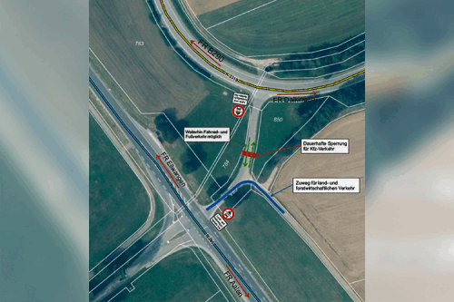 dischLandratsamt ordnet Sperrung eines Feldwegs zwischen K 3319 und B 290 auf Höhe Rainau-Saverwang an
