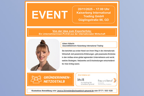 dischGründerinnen-Event 'Von der Idee zum Exporterfolg: Ein Unternehmerinnen-Porträt aus der internationalen Wirtschaft'