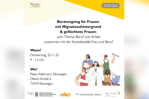 dischOffener Beratungstag zu beruflichen Themen für Migrantinnen in Ellwangen am 25.11.2025