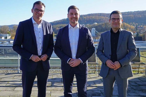 V. l. n. r.: Landrat Dr. Joachim Bläse, Andreas Müller (Leiter Geschäftsbereich Personal) und Klaus Wolf (Dezernent für Verwaltung und Digitalisierung)