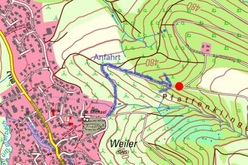 dischInfotag für Waldbesitzende in Schwäbisch Gmünd am 17. Oktober 2025 - Anfahrtskizze ab Weiler i. d. B.